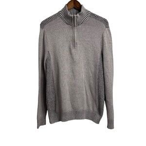 Helix 1/4 Zip Long Sleeve Pullover Sweater Men’s Large Gray